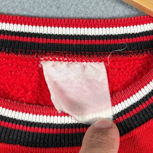 Vintage Office Depot Red Ribbed Ringer Crewneck Sweatshirt Embroidered Logo - Picture 5 of 11